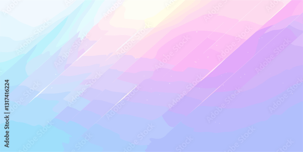Poster colorful gradient background in flat style with light streaks and subtle sparkles.