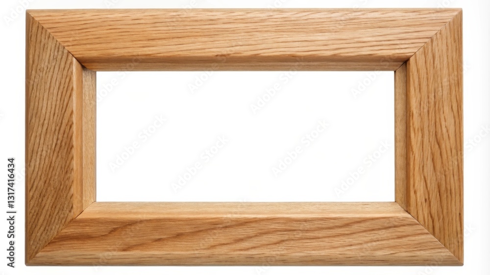 Poster a rectangular wooden frame with a natural finish, featuring a simple, elegant design and smooth edge