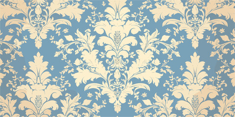 Fototapeta premium Elegant floral motif pattern in flat style - vintage floral icons set.