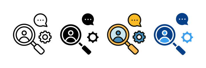 Recruitment Process Icon Set Multiple Style Collection