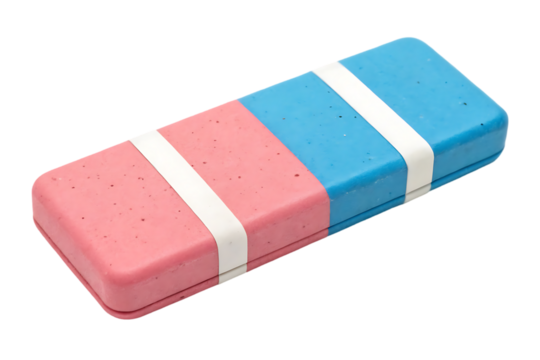 Dual-colored rectangular eraser