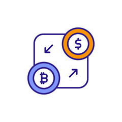 Currency Exchange Icon Representing International Money Transfer and Forex Trading.