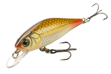 Realistic red and silver fishing lure