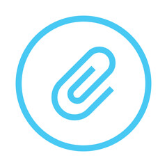 Attachment paper clip icon for apps and websites. Color set. black, blue, white. vector icons. paperclip vector