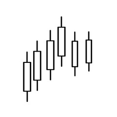 flat candlestick chart icon vector
