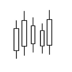flat candlestick chart icon vector
