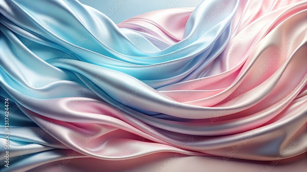 Poster abstract flowing fabric in soft pastel hues a visual symphony of delicate drapes and gentle curves