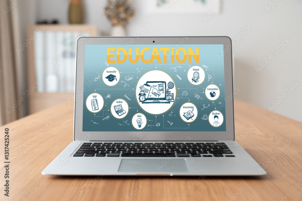 Poster e-learning website with sofware for student to study online on the internet network snugly