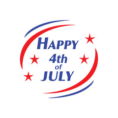 4th July Typography Vector Illustration and Calligraphy Text Design | Independence Day Graphics