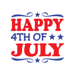 4th July Typography Vector Illustration and Calligraphy Text Design | Independence Day Graphics