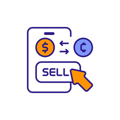 Sell Order Icon for Currency Sales, Trading Strategies, and Risk Management.