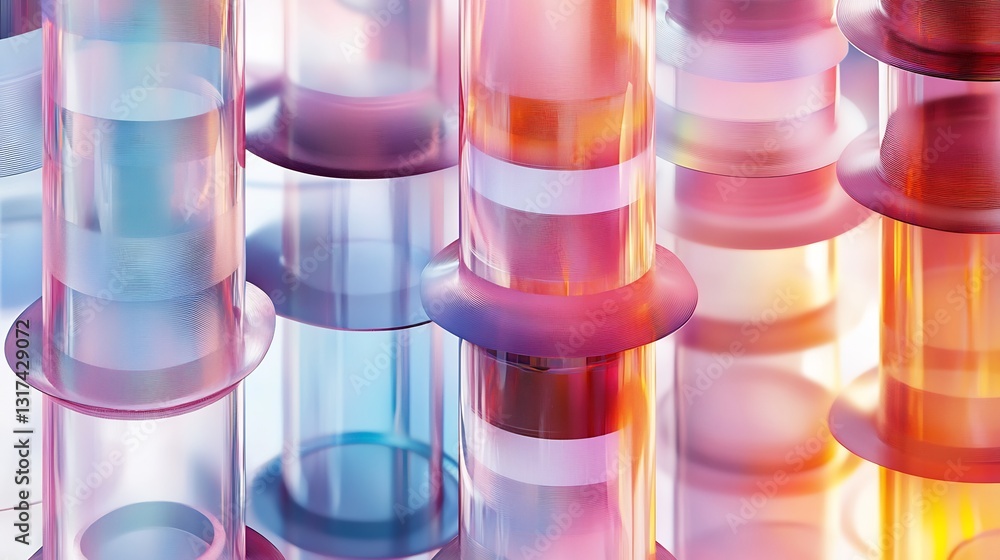 Poster Conceptual rendering of product review featuring layered patterns representing transparency feedback