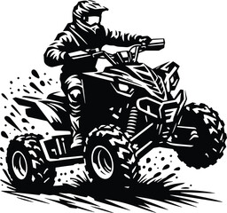 ATV quad wheeler - ATV quad bike Rider, motocross rider silhouette, design, art, illustration © IAKCreatives