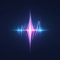 "A sleek soundwave logo, neon blue and purple audio waveform in a modern style, high-tech and futuristic branding, dynamic energy, sharp and clean lines 