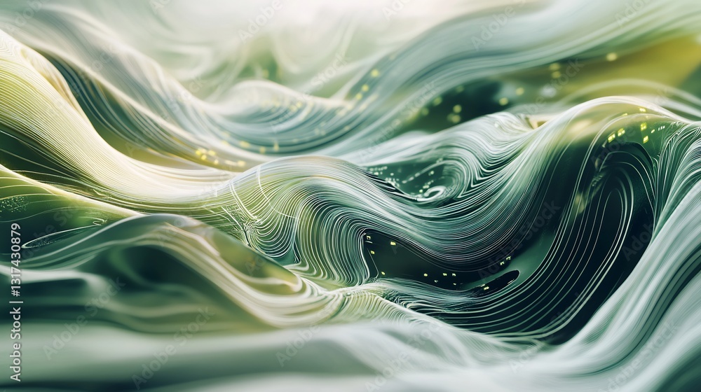 Aufkleber Conceptual rendering of venture capital flowing abstract pathways representing startup investments growth