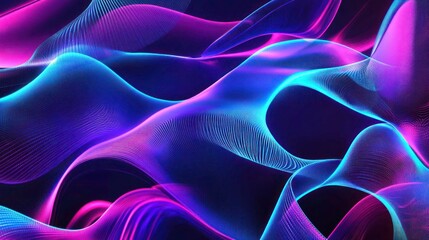 Obraz premium Abstract waves background with glowing neon gradient lights, cosmic energy