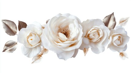 White roses isolated