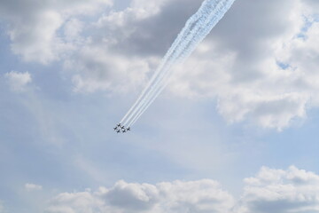 Airplanes flying in the sky