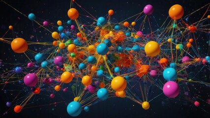 Abstract Neural Network Visualization - AI, Data Science, and Connectivity Art