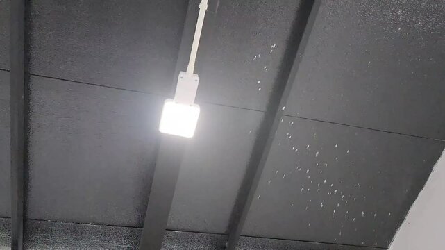 LED light square panel flickering due to damage.
