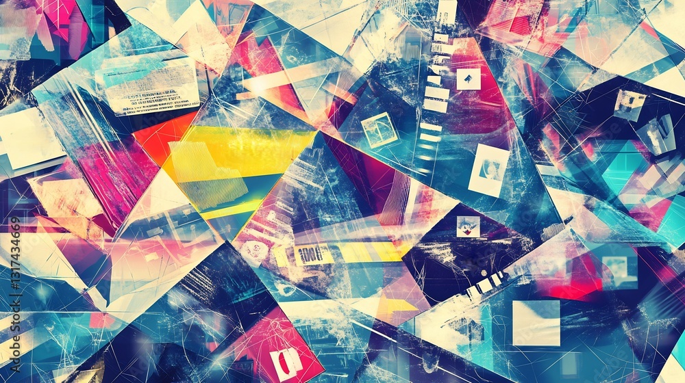 Poster Conceptual visualization of intellectual property showcasing interwoven geometric form symbolizing patents trademarks copyrights