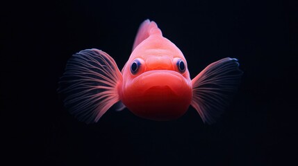 Red Fish Close-Up Black Background