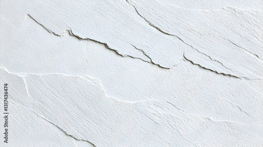 Aufkleber close-up of a textured white surface with cracks and a subtle mottled pattern