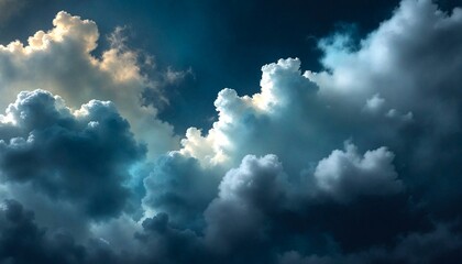 Obraz premium Dramatic Cloudy Sky Illuminated by Sunlight