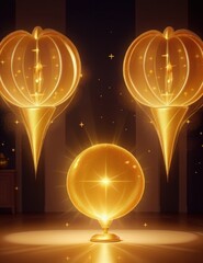 Mystical Golden Light Portal - Fantasy Glowing Divine Entrance