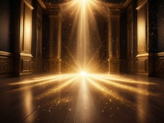 Mystical Golden Light Portal - Fantasy Glowing Divine Entrance