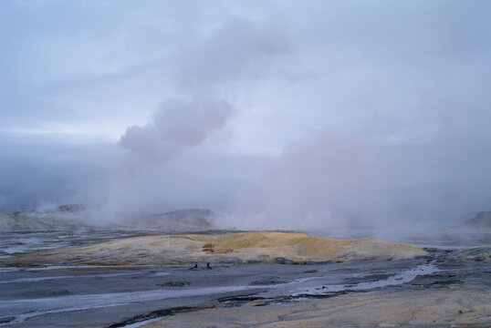 Geothermal landscape in Hverir - Powered by Adobe