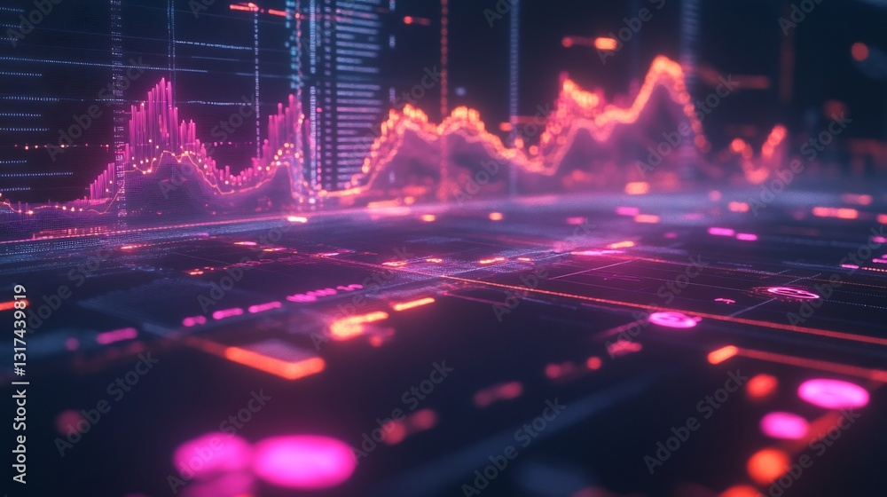 Leinwandbilder customer insights displayed glowing data streams flowing vibrant analytic charts