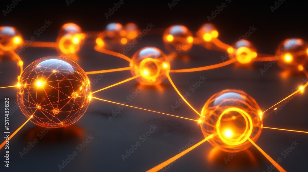 Aufkleber customer experience depicted radiant glowing orb connected through dynamic feedback loops