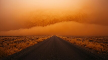 Fototapeta premium Desert Road Dust Storm (2)