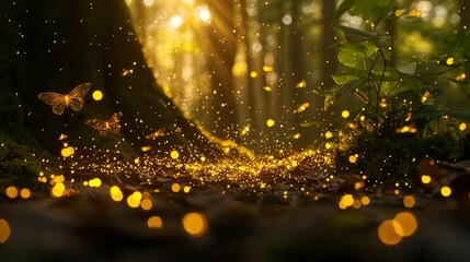 Naklejka premium Forest Fairy Lights Sparkle