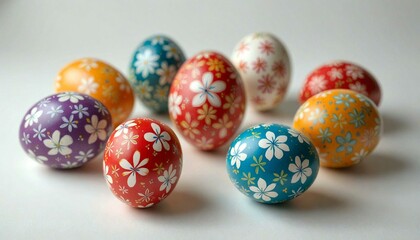 Vibrantly Colored Decorated Easter Eggs