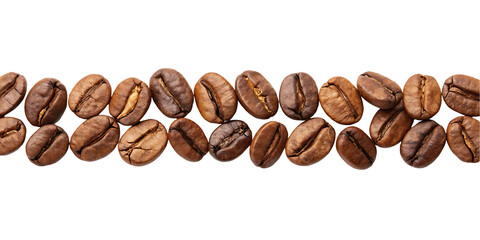 Coffee bean assortment on white