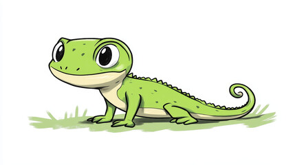 Fototapeta premium Reptyle vector lizard reptile isolated illustration wild cartoon nature dragon lizard gecko, chameleon rerptile design flat drawing body monster character collection