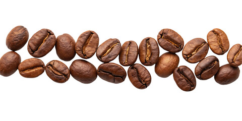 Coffee bean assortment on white