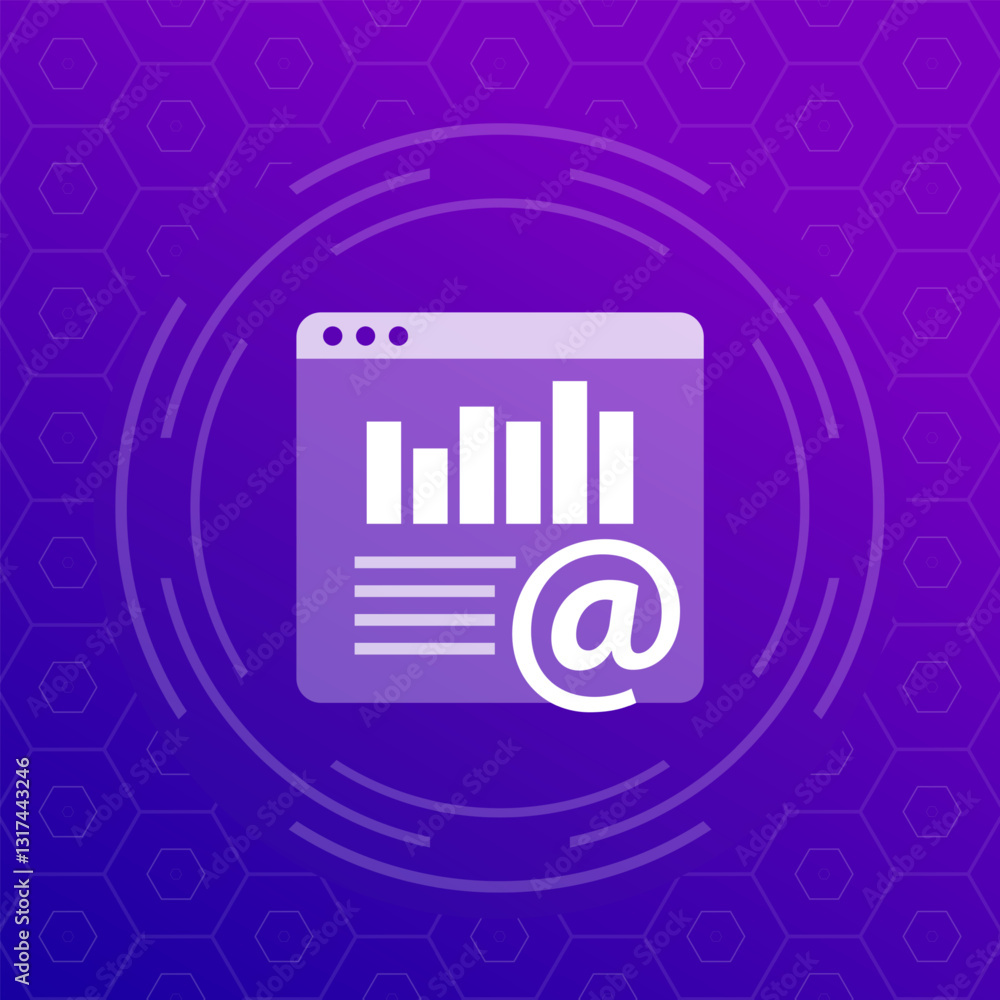 Poster email marketing metrics icon for web and apps