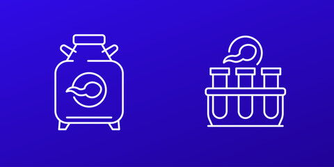 sperm bank, cryobank icons, line design