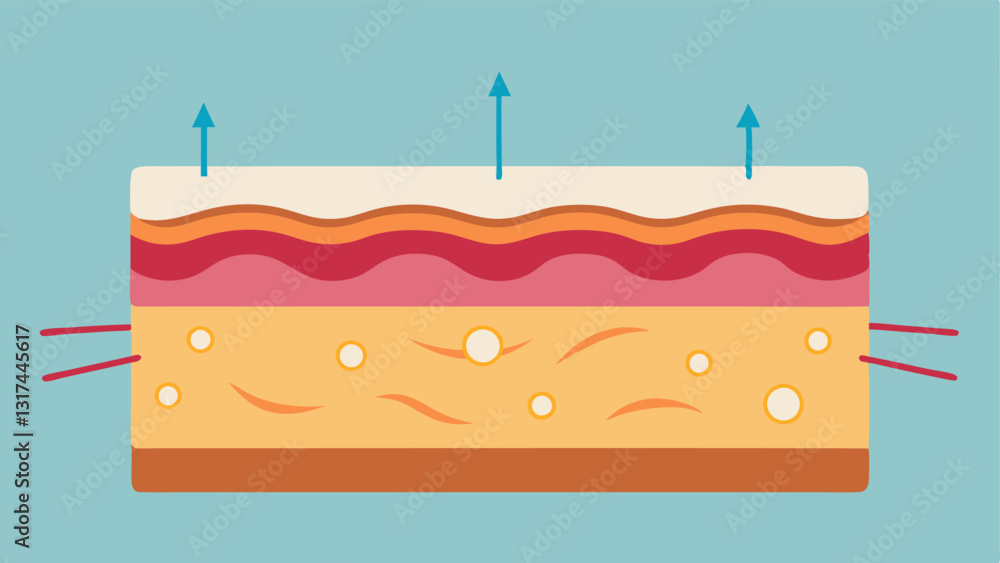 Poster skin layers a crosssection of skin showing the outer layer dermis and subaneous tissue with arrows i