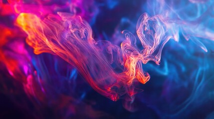 Obraz premium Iridescent abstract ink flowing in zero gravity, a captivating vibrant and artistic motion