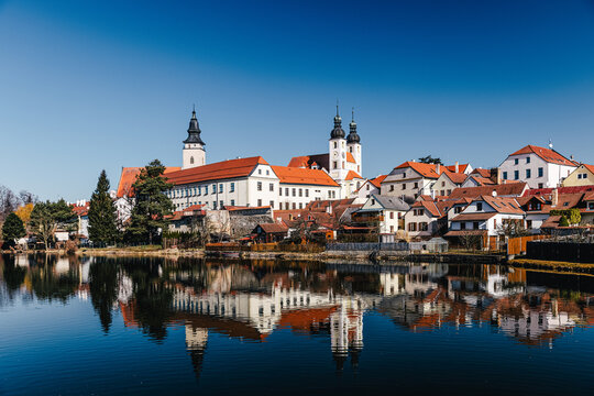 Telč, historic town in southwestern Moravia in the Jihlava district in the Vysočina region. Spring. Czech Republic