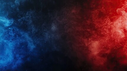 Obraz premium Red and blue smoke swirls, dark background, abstract art, ideal for design