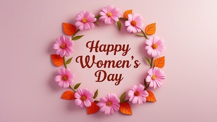 An artistic arrangement of Women's Day greetings, showcasing motivational quotes and joyful visuals celebrating women