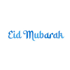 Eid Mubarak writing concept isolated on white background