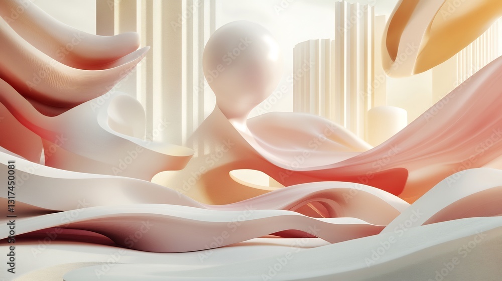 Aufkleber highdetail representation of advertising principles emphasizing symbolic layers flowing shapes brand