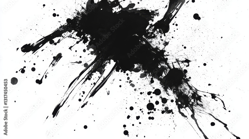 Poster vector set of ink splashes blots splatter collection grunge design element and art messy backdrop co
