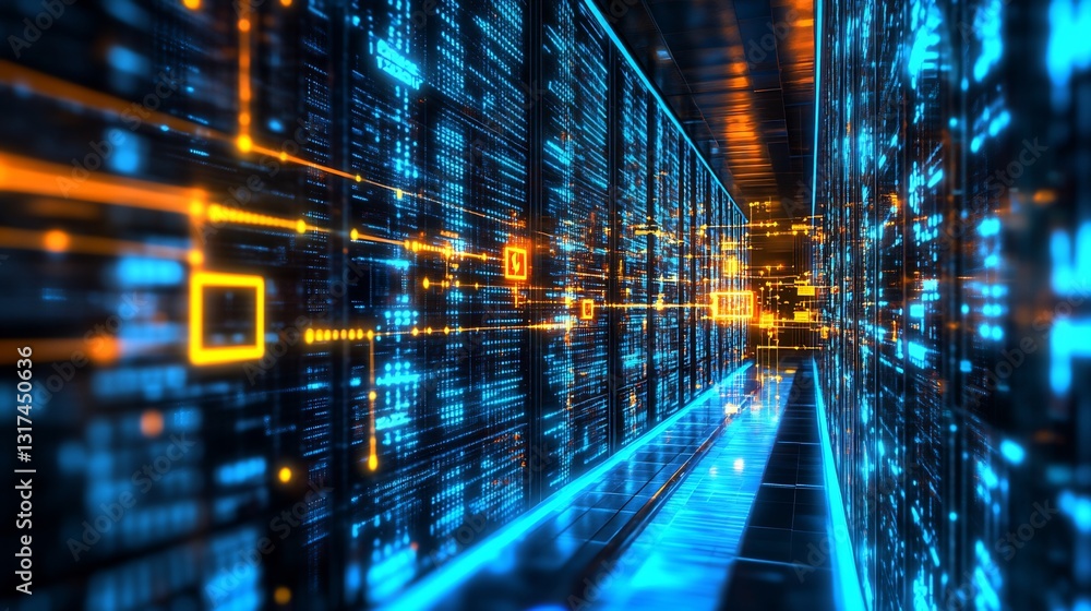 Aufkleber Highdetail visualization of blockchain business focusing decentralized ledgers and smart contracts